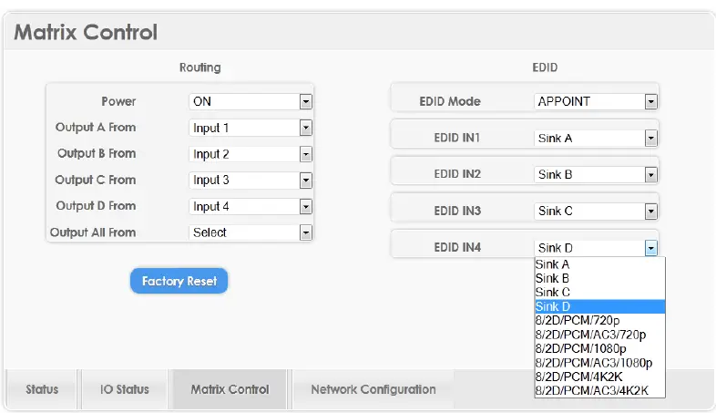 DVDO Matrix-44 4K HDMI Matrix Switch. 5