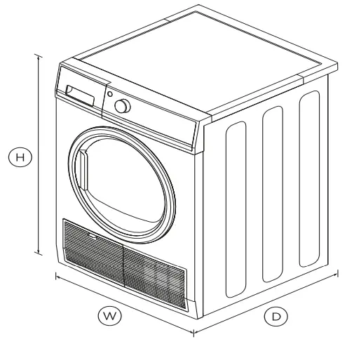 FISHER PAYKEL DH8060P3 Heat Pump Dryer - DIMENSIONS