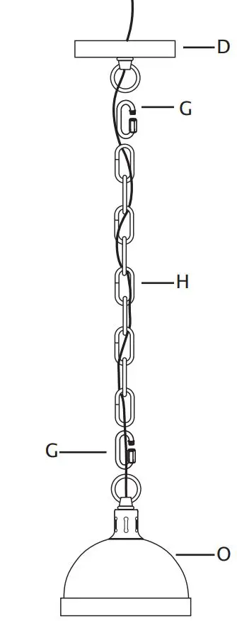 elk HOME 14514-1 Harmelin 7 Inch Wide 1-Light Mini Pendant Instruction Manual - Attach one locking link