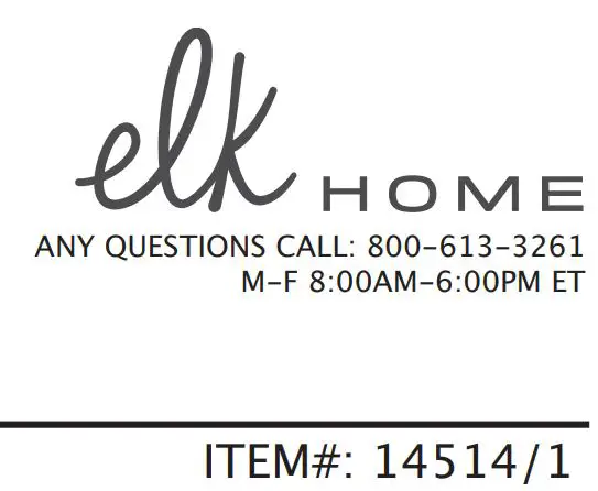 elk HOME 14514-1 Harmelin 7 Inch Wide 1-Light Mini Pendant Instruction Manual