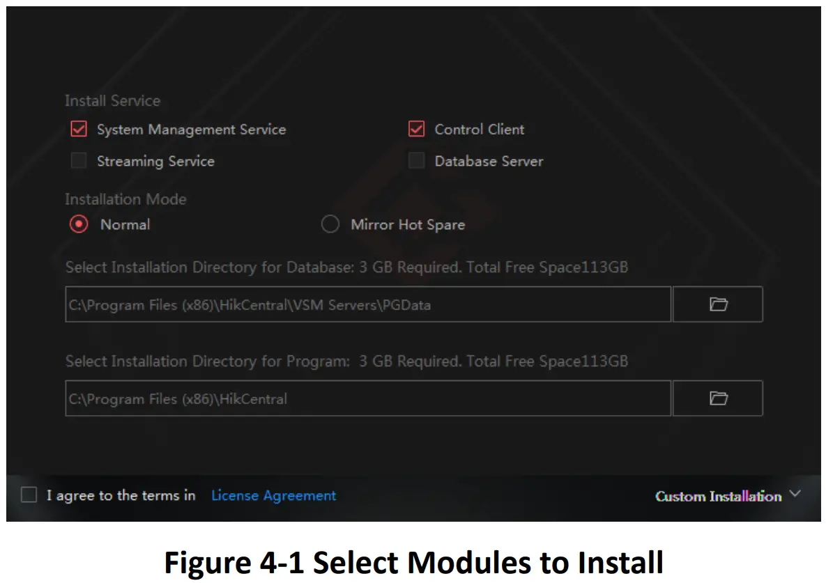 Figure 4-1 Select Modules to Install
