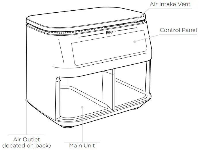 NINJA DZ400 Series XL 2 Basket Air Fryer - Figure 1