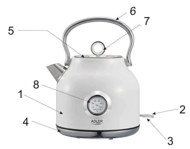 ADLER AD 1346 Electric Kettle User Manual - Product Overview