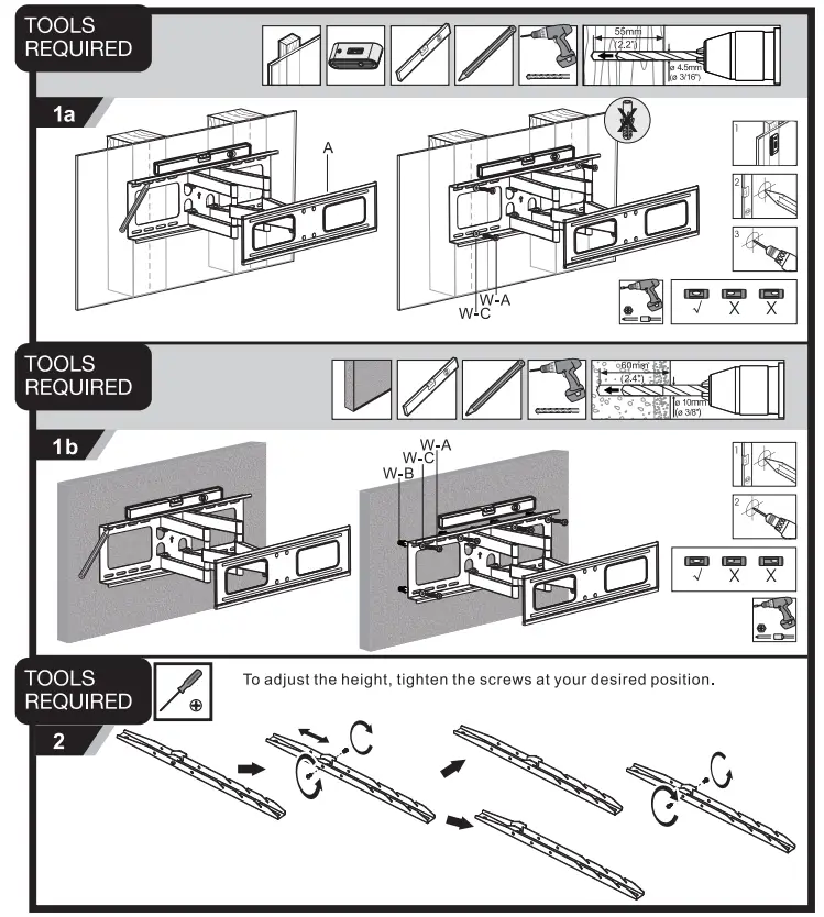 LASER TVB-LPA36-01 Large Full Motion TV Wall Mount - fig 2