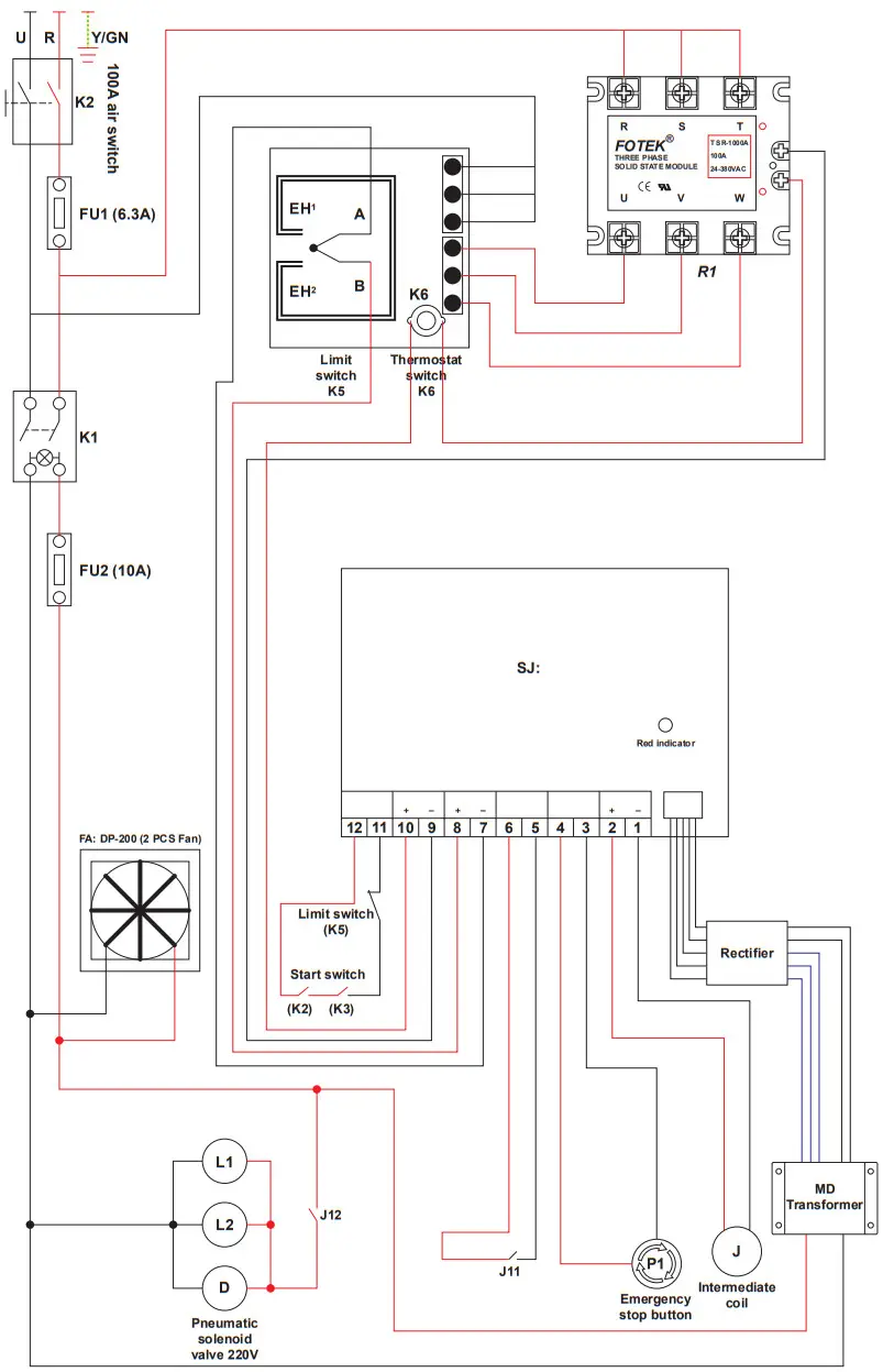 ADKINS Omega Series 600 Range Pneumatic Transfer - Electrical Diagram