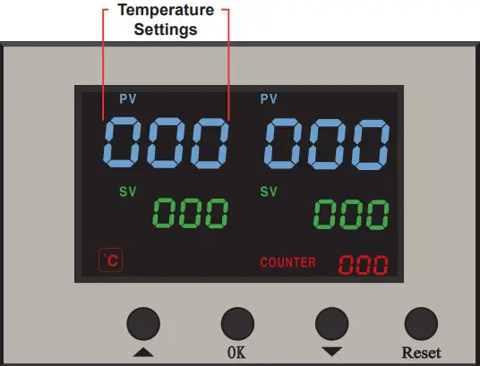 ADKINS Omega Series 600 Range Pneumatic Transfer - Setting Temperature