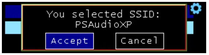 PS AUDIO Stellar Strata Amplifier - SSID accept screen