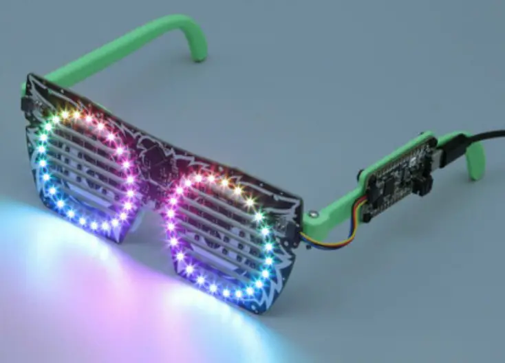 adafruit IS31FL3741 3D Printed Frame LED Glasses-