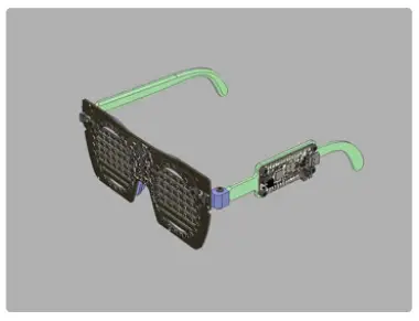 adafruit IS31FL3741 3D Printed Frame LED Glasses-CAD
