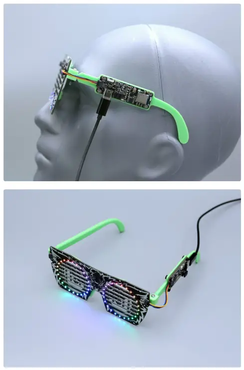 adafruit IS31FL3741 3D Printed Frame LED Glasses-Totaling