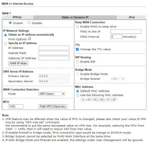 DrayTek Vigor2862 Series 2.5G Security VPN Router - DHCP
