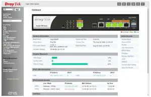 DrayTek Vigor2862 Series 2.5G Security VPN Router - Main Screen