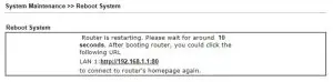 DrayTek Vigor2862 Series 2.5G Security VPN Router - reboot the system