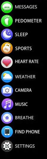 ACCUTIME JSE4202WM Smart Watch- enter menu