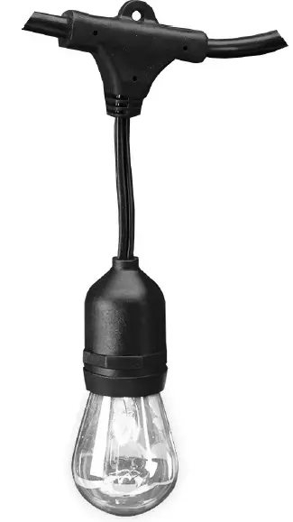 luminar 63483 24 FT 12 Bulb Outdoor String Lights Black-product
