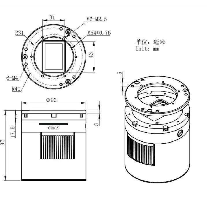 ZWO ASI2400MC Pro Full Frame Colour Astro Imaging Camera FIG 15
