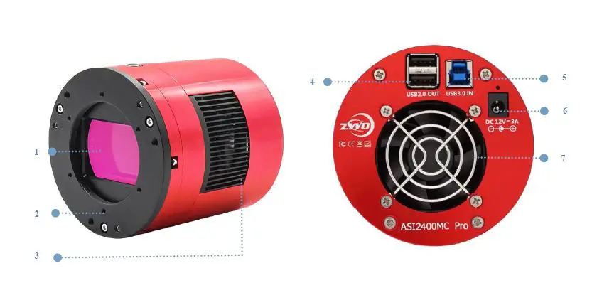 ZWO ASI2400MC Pro Full Frame Colour Astro Imaging Camera FIG 4