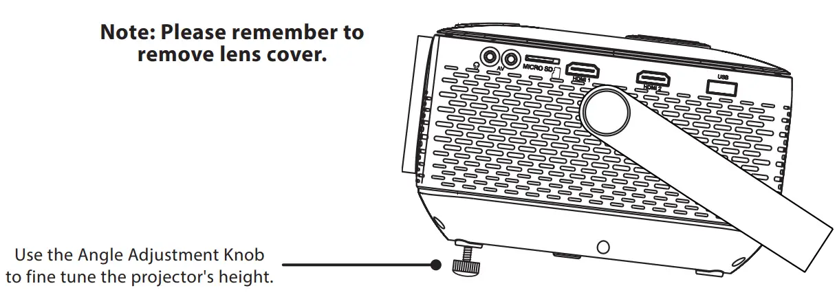 GPX PJ770B Mini Rechargeable Projector with Bluetooth - Angle Adjustment