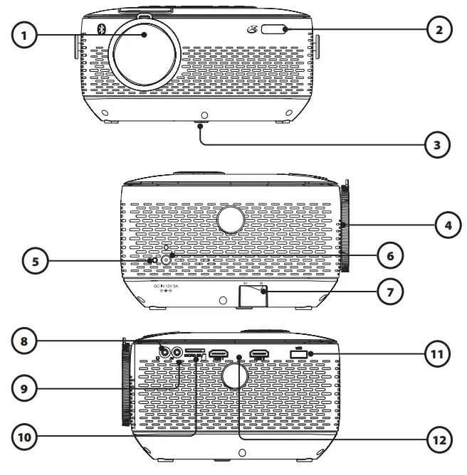 GPX PJ770B Mini Rechargeable Projector with Bluetooth - Features