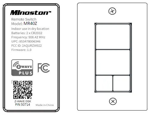 Minoston MR40Z S2 Smart Wall Control fig-2