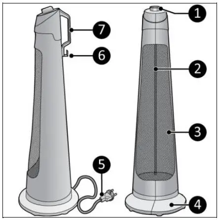 EUROM 335651 Q-Tower 1200 Electric Patio Heater 1