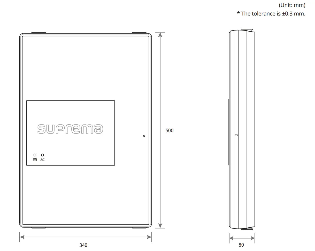 Suprema Enclosure for CoreStation Installation Guide - Dimensions