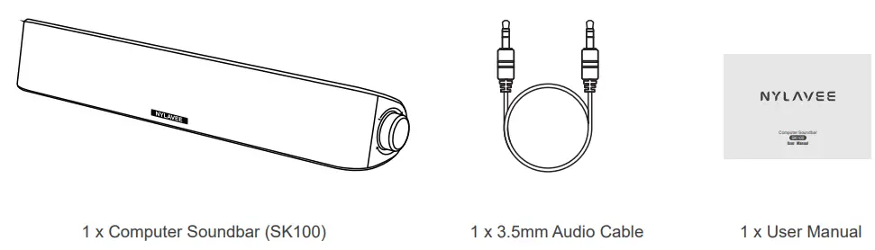 Shenzhen Hanker Technology SK100 Computer Soundbar User Manual - Package Included