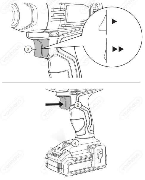 VonHaus 3500167 18V Cordless Impact Drill Driver - OPERATION 2
