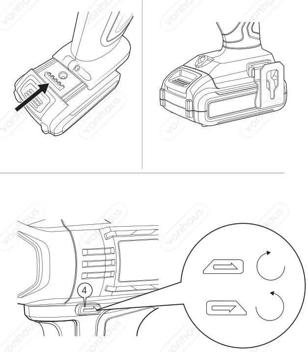 VonHaus 3500167 18V Cordless Impact Drill Driver - OPERATION