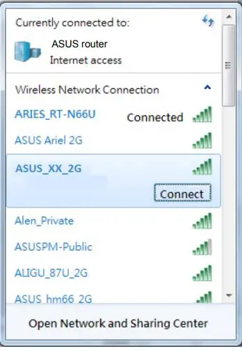 ASUS Wireless-AC2900 Dual band Gigabit Router User Guide - Connect to the network name