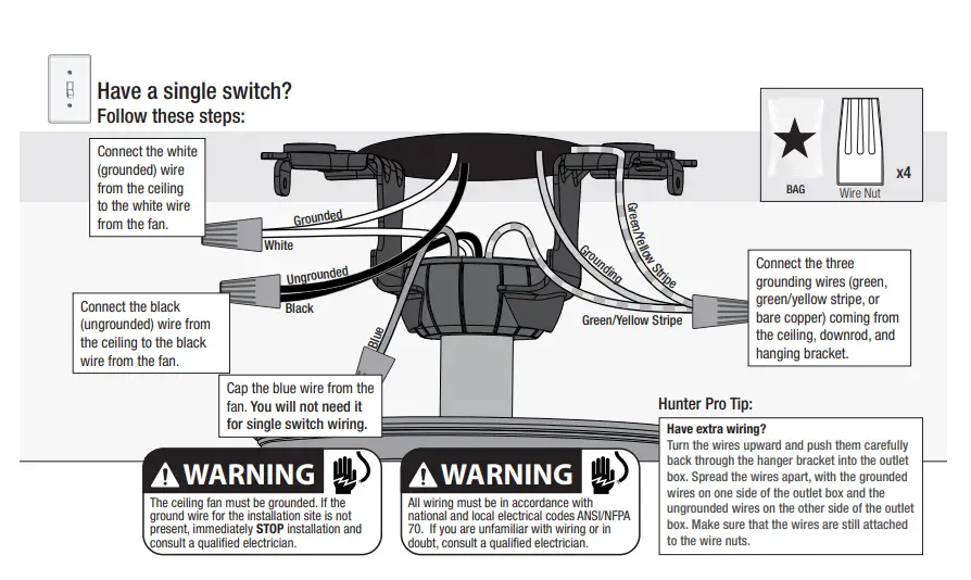 Hunter 51407 Invector Matte Black Ceiling Fan FIG 12
