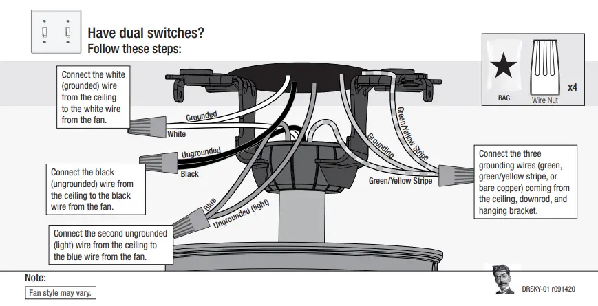 Hunter 51407 Invector Matte Black Ceiling Fan FIG 13