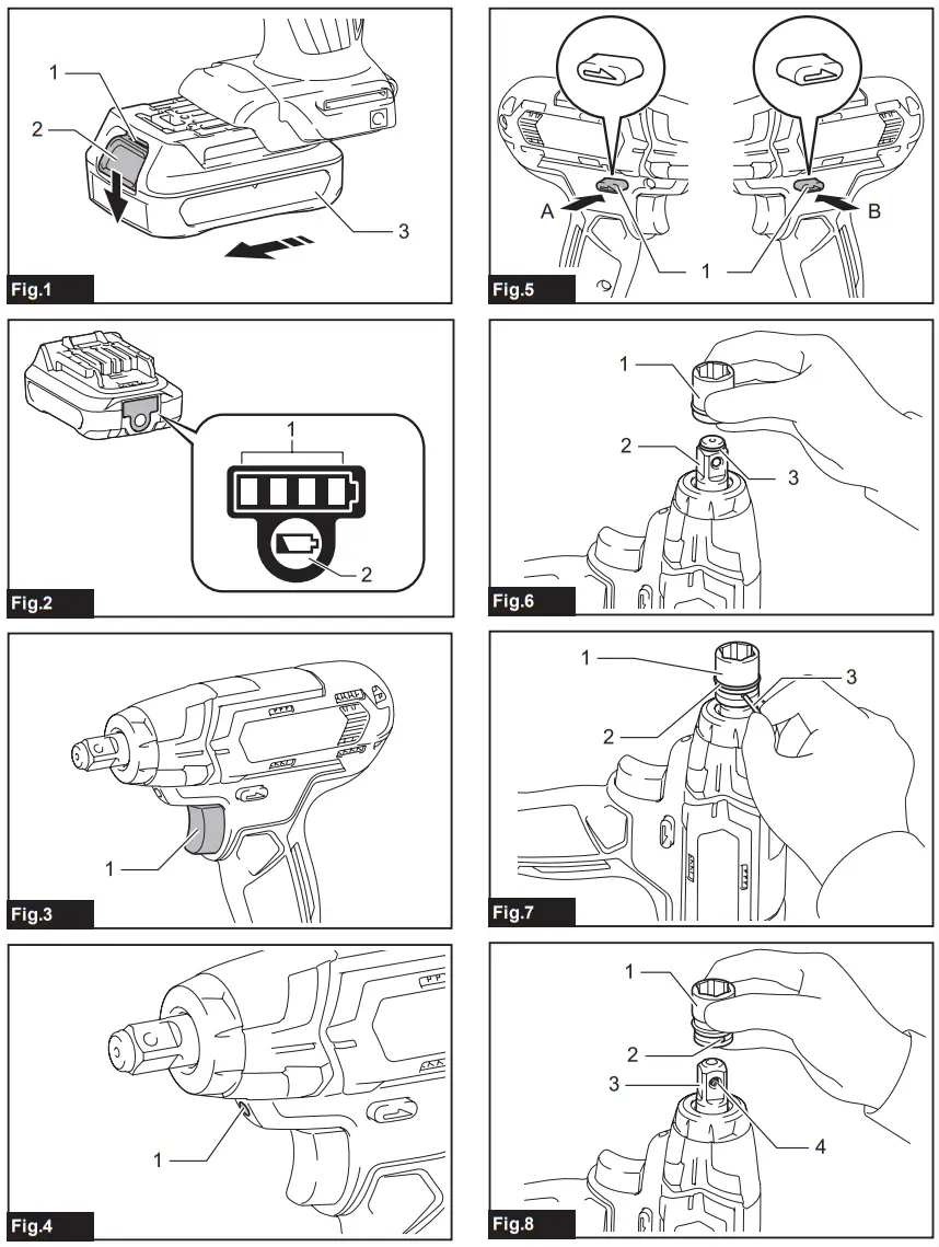 makita TW141D Cordless Impact Wrench fig 3