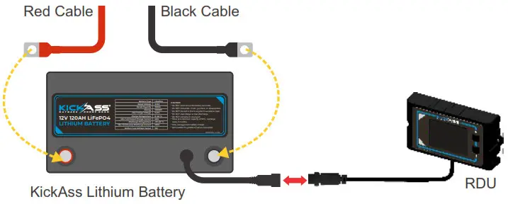 KICKASS KA12120 LIONRDU 12V 120AH LiFePO4 Lithium Battery - CHARGER