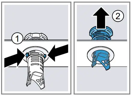 BOSCH SGV4HCX48E Dishwasher Instruction Manual - Press the locking catches