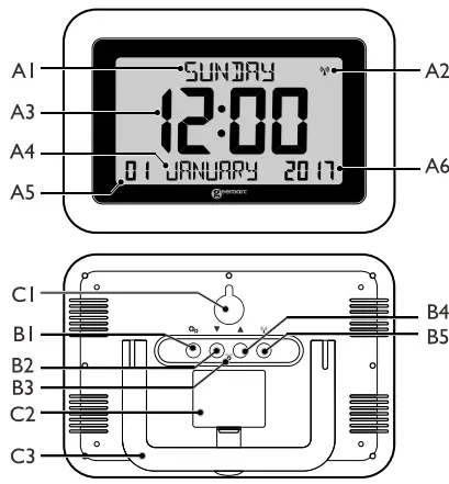 geemarc Viso 10 MSF Radio Controlled Calendar Clock-fig2