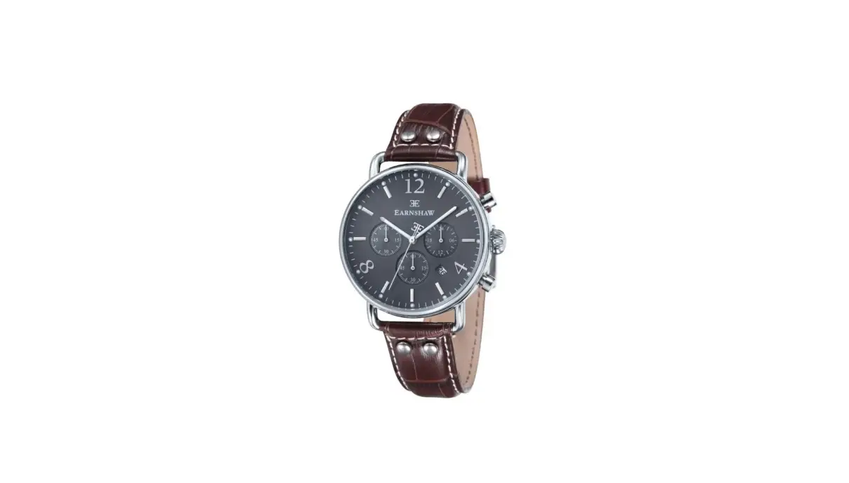 Earnshaw Es-8001-04 Investigator Silver & Grey Brown Textured Leather Mens Chronograph Watch Instruction Manual Earnshaw Es-8001-04 Investigator Silver & Grey Brown Textured Leather Mens Chronograph Watch Instruction Manual