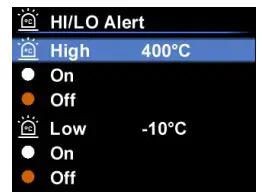 UNI-T UTi80P Compact Thermal Imager User Manual - High Low Temperature Alarm