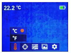 UNI-T UTi80P Compact Thermal Imager User Manual - Temperature Unit Selection