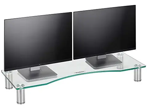 VonHaus 3005078 Large Curved Glass Monitor Stand