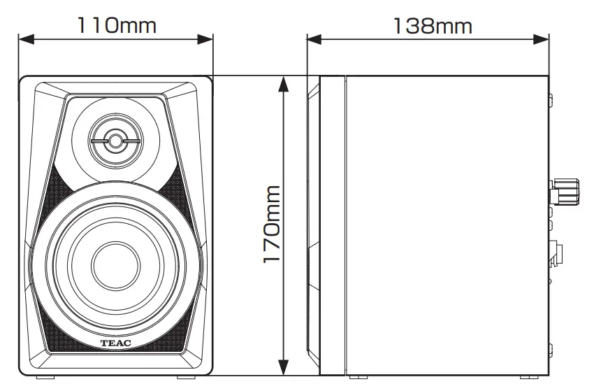 Teac LS-M100-B Powered Monitor Speaker-6