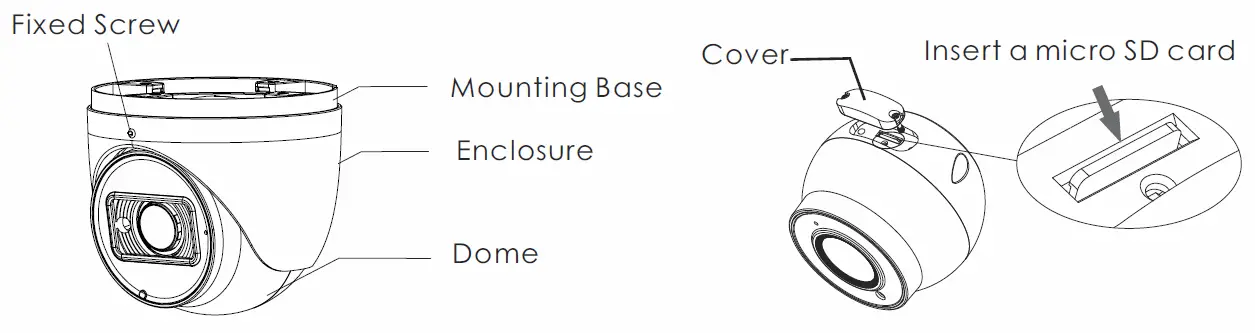 O4FT1M 4MP Flexible Intensifier IP Turret Camera Installation illustration