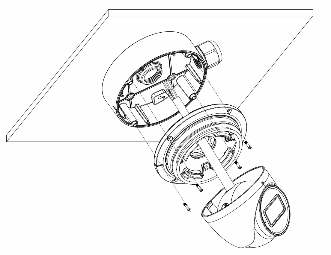 O4FT1M 4MP Flexible Intensifier IP Turret Camera Installation illustration