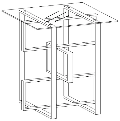 Southern ENTERPRISES OC1139506 Cortland 22 Inch Black Square Glass End Table - Cover