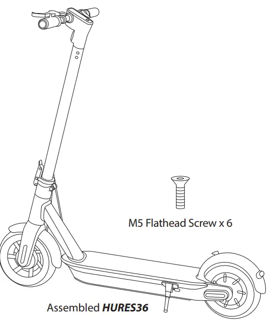 HURTLE HURES36 Pneumatic Tire Foldable Electric Scooter-