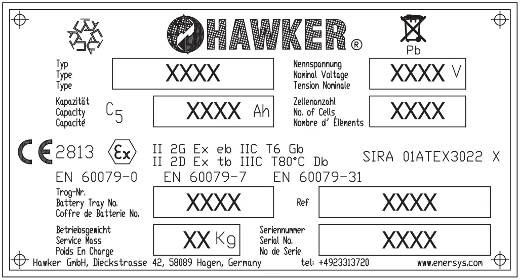 Enersys Hawker Evolution ATEX Rectangular Battery - fig