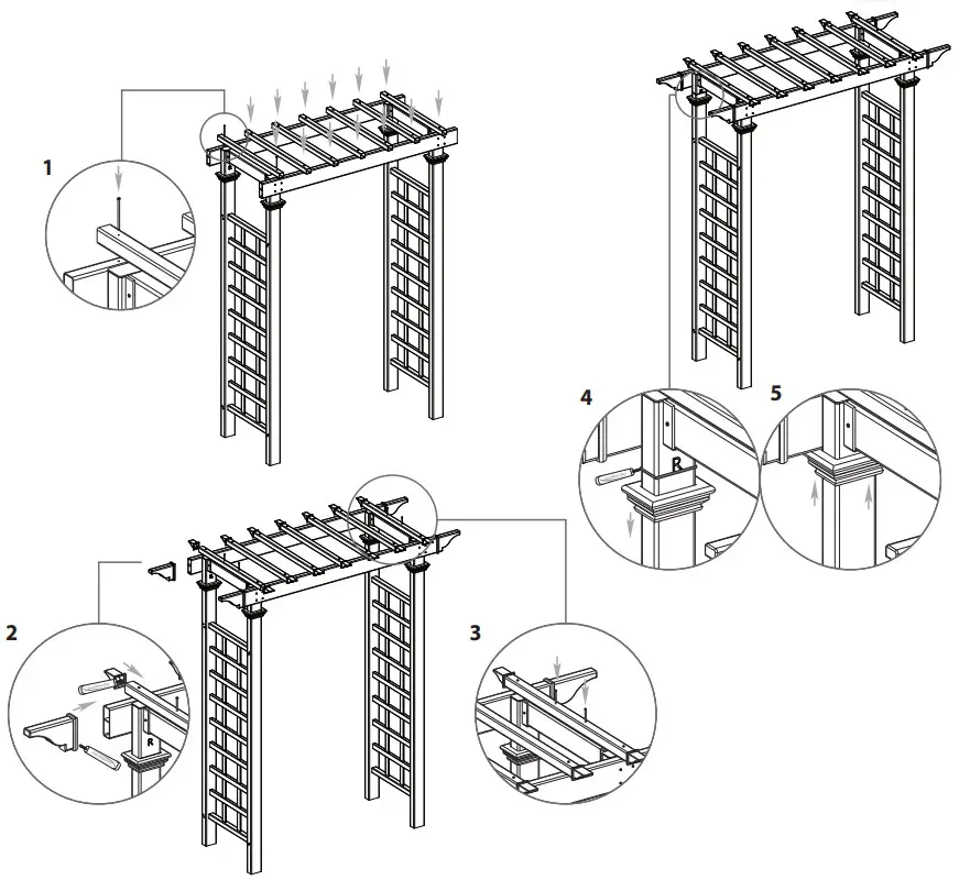 Arbors The Carolina Woodgrain Arbor- S TE P T HR E E