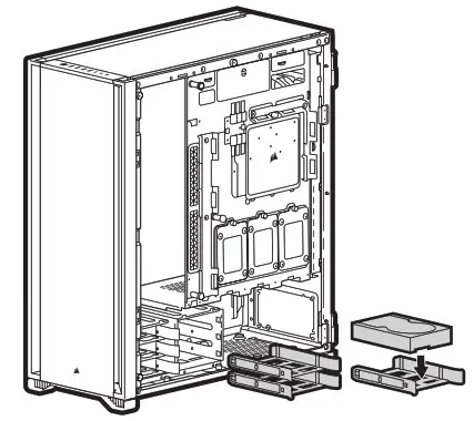 CORSAIR 7000D7000D AIRFLOW Full Tower PC Case - INSTALLING HDDS