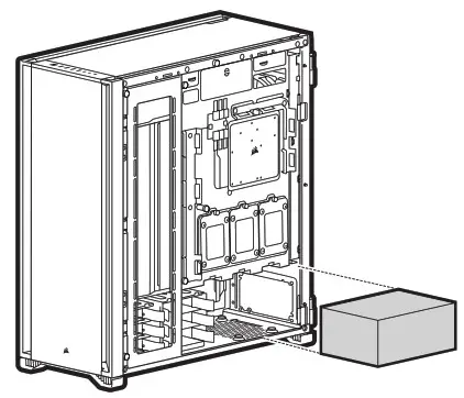 CORSAIR 7000D7000D AIRFLOW Full Tower PC Case - INSTALLING PSU