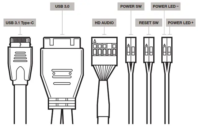 CORSAIR 7000D7000D AIRFLOW Full Tower PC Case - INSTALLING THE FRONT I O CONNECTORS